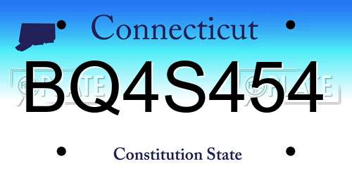 BQ4S454 Connecticut License Plate