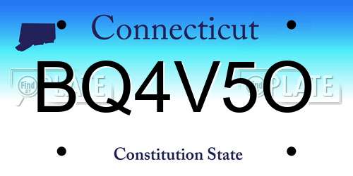 BQ4V5O Connecticut License Plate