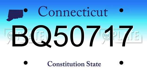 BQ50717 Connecticut License Plate