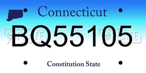 BQ55105 Connecticut License Plate