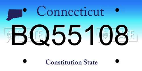 BQ55108 Connecticut License Plate