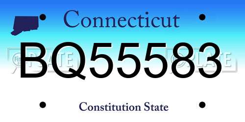 BQ55583 Connecticut License Plate