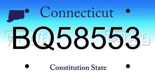 BQ58553 Connecticut License Plate