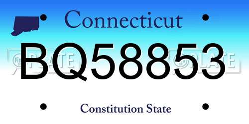 BQ58853 Connecticut License Plate