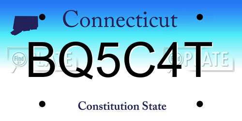 BQ5C4T Connecticut License Plate