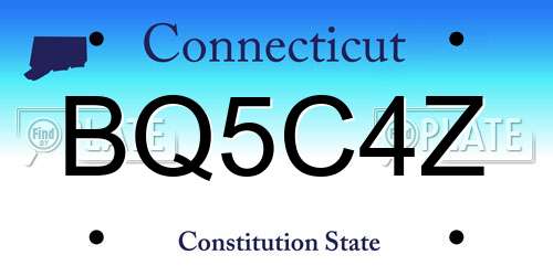 BQ5C4Z Connecticut License Plate