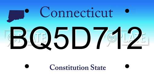 BQ5D712 Connecticut License Plate