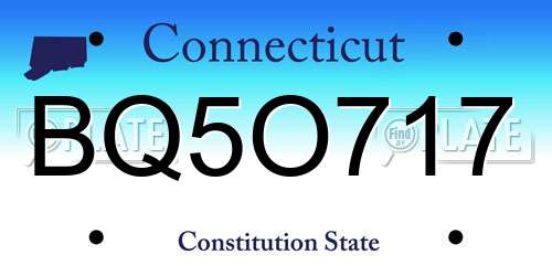 BQ5O717 Connecticut License Plate