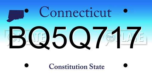 BQ5Q717 Connecticut License Plate