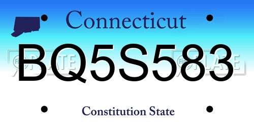 BQ5S583 Connecticut License Plate