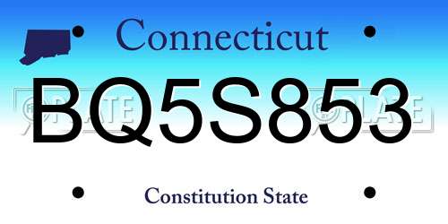 BQ5S853 Connecticut License Plate