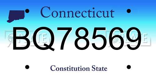 BQ78569 Connecticut License Plate