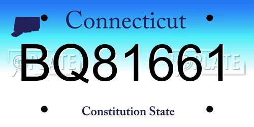 BQ81661 Connecticut License Plate
