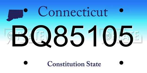 BQ85105 Connecticut License Plate