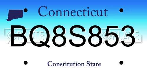 BQ8S853 Connecticut License Plate
