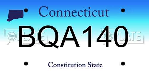 BQA140 Connecticut License Plate