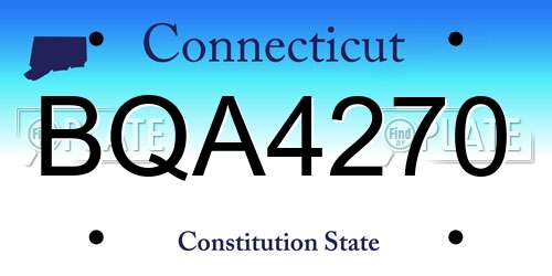 BQA4270 Connecticut License Plate