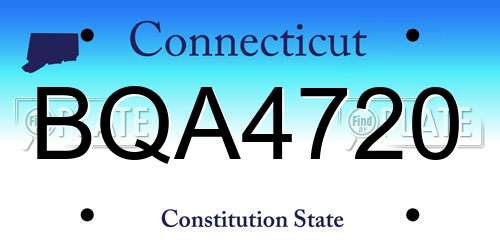 BQA4720 Connecticut License Plate