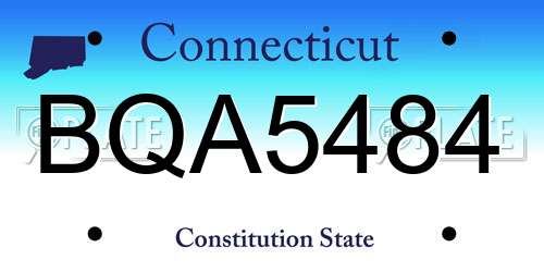 BQA5484 Connecticut License Plate