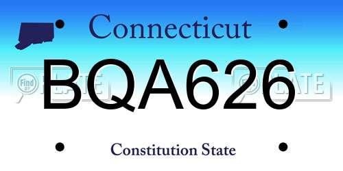 BQA626 Connecticut License Plate