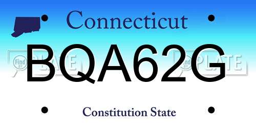 BQA62G Connecticut License Plate