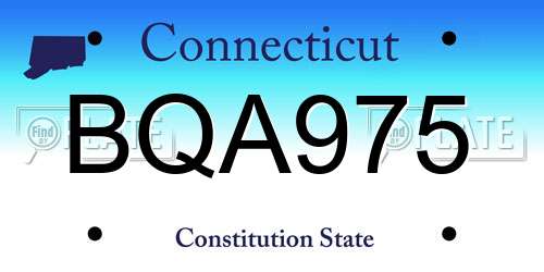 BQA975 Connecticut License Plate