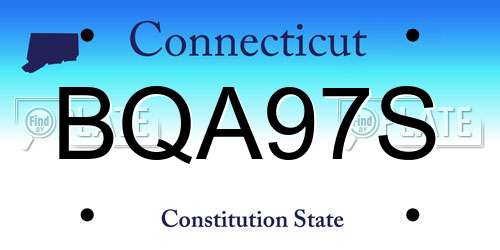 BQA97S Connecticut License Plate