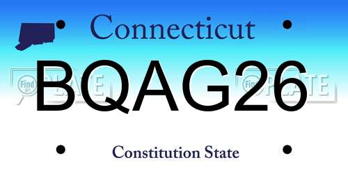 BQAG26 Connecticut License Plate