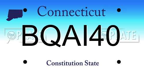 BQAI40 Connecticut License Plate