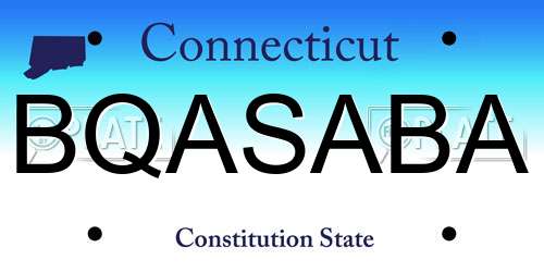 BQASABA Connecticut License Plate