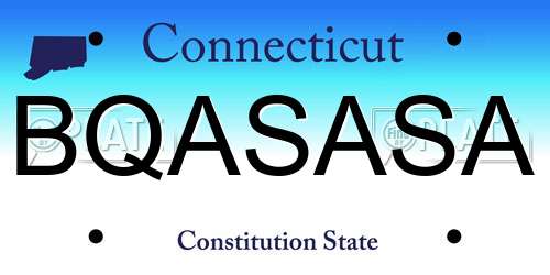 BQASASA Connecticut License Plate