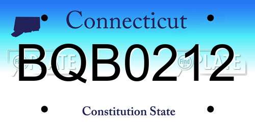 BQB0212 Connecticut License Plate