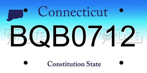 BQB0712 Connecticut License Plate