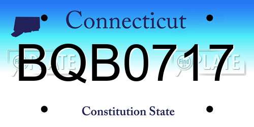 BQB0717 Connecticut License Plate