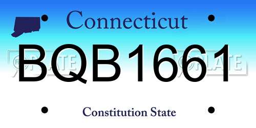 BQB1661 Connecticut License Plate
