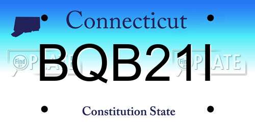 BQB21I Connecticut License Plate