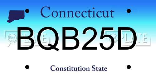 BQB25D Connecticut License Plate