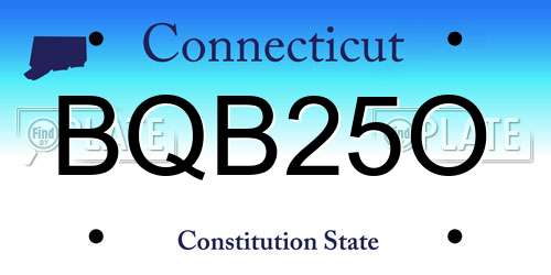 BQB25O Connecticut License Plate