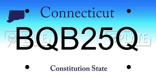 BQB25Q Connecticut License Plate