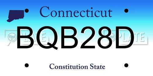 BQB28D Connecticut License Plate