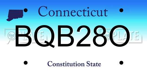 BQB28O Connecticut License Plate