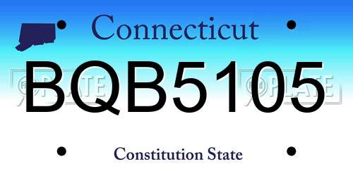 BQB5105 Connecticut License Plate