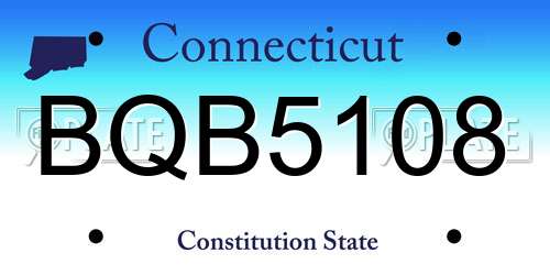BQB5108 Connecticut License Plate