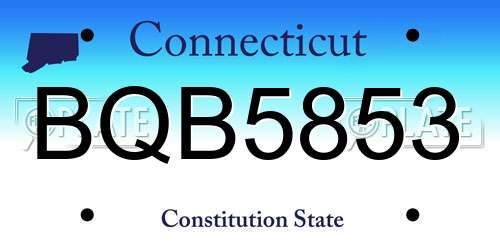 BQB5853 Connecticut License Plate