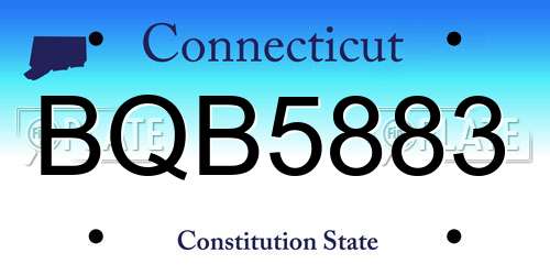 BQB5883 Connecticut License Plate