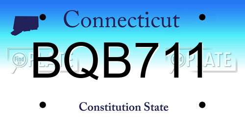 BQB711 Connecticut License Plate