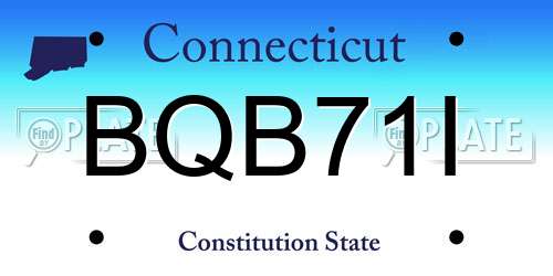 BQB71I Connecticut License Plate