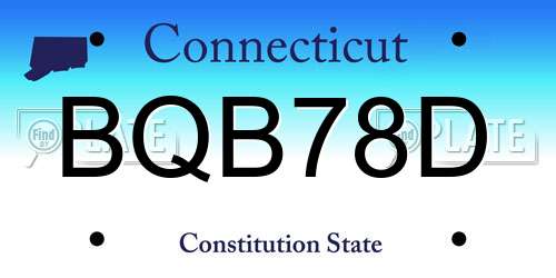BQB78D Connecticut License Plate