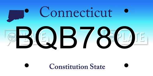BQB78O Connecticut License Plate