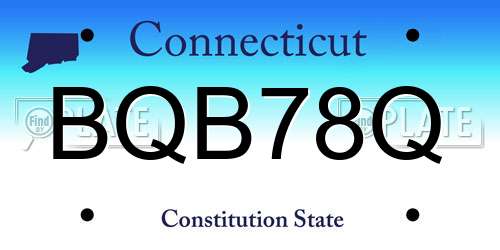 BQB78Q Connecticut License Plate